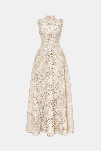 Montsand Pastel Crystal Beaded Maxi Dress