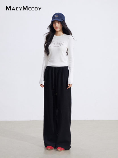 MacyMccoy MMC2026015 Fake two piece spliced wide leg pants