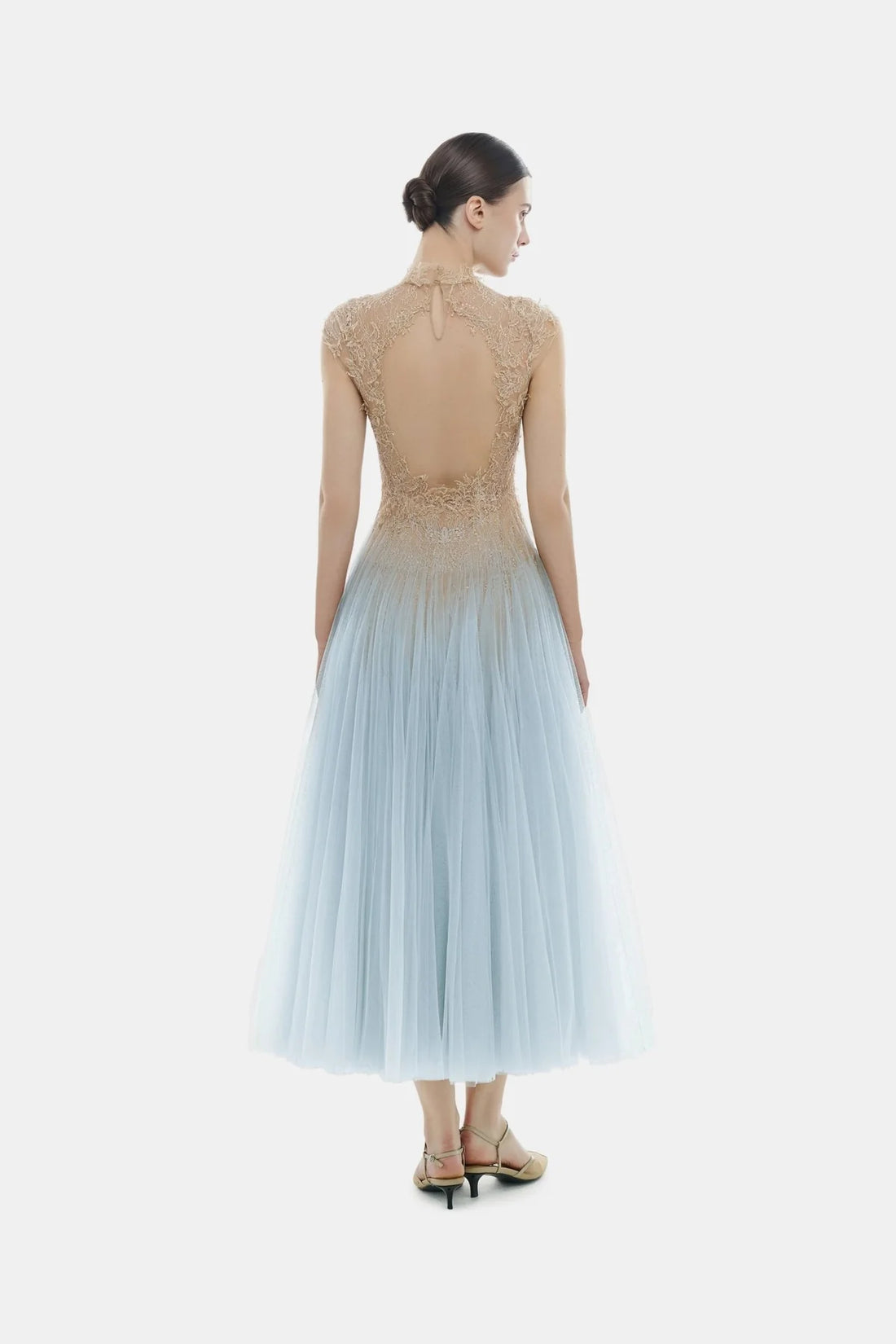 Montsand Blue Ombre Cut-Out Lace Dress