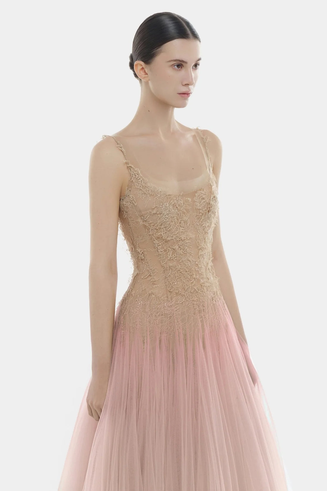 Montsand Pink Ombre Lace Midi Dress