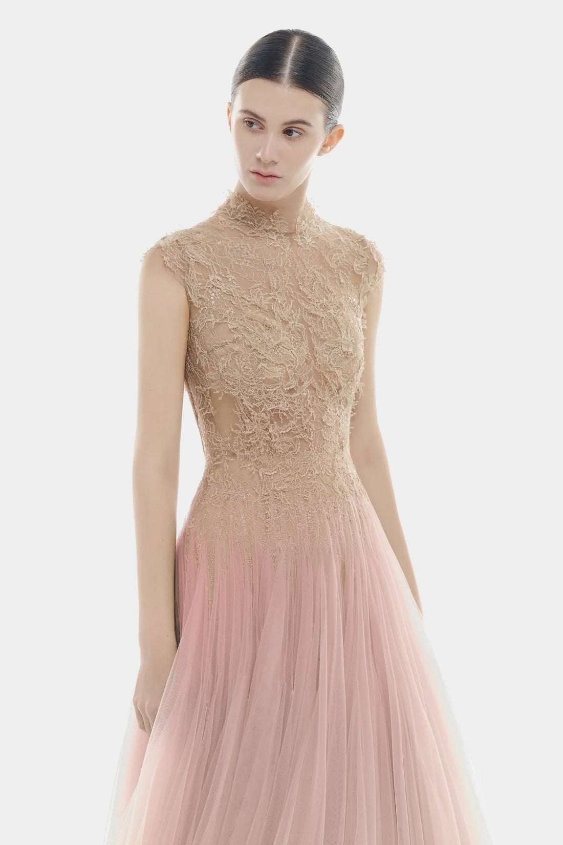 Montsand Pink Ombre Cut-Out Lace Dress
