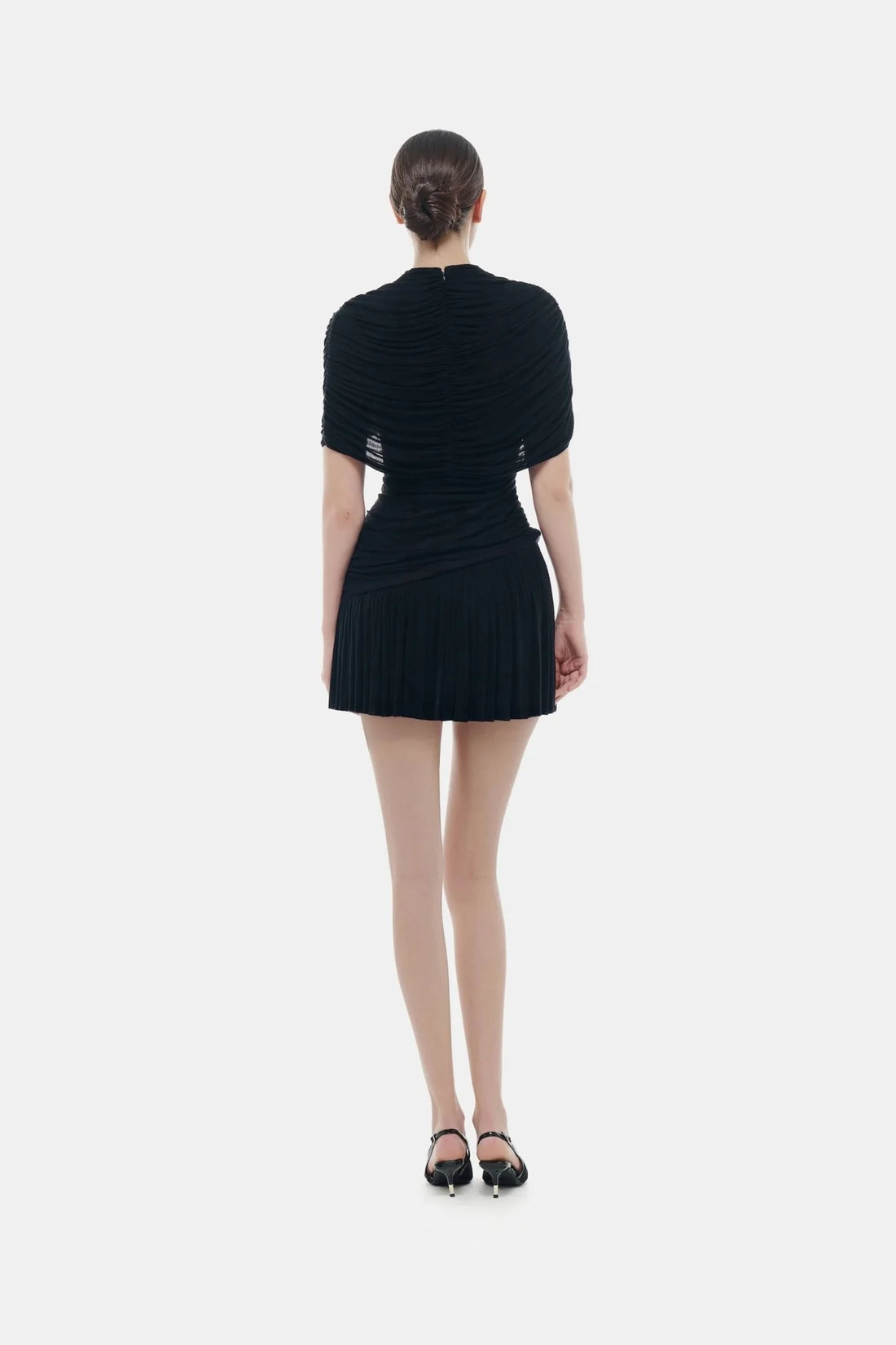 Montsand Black Draped Cape Mini Dress