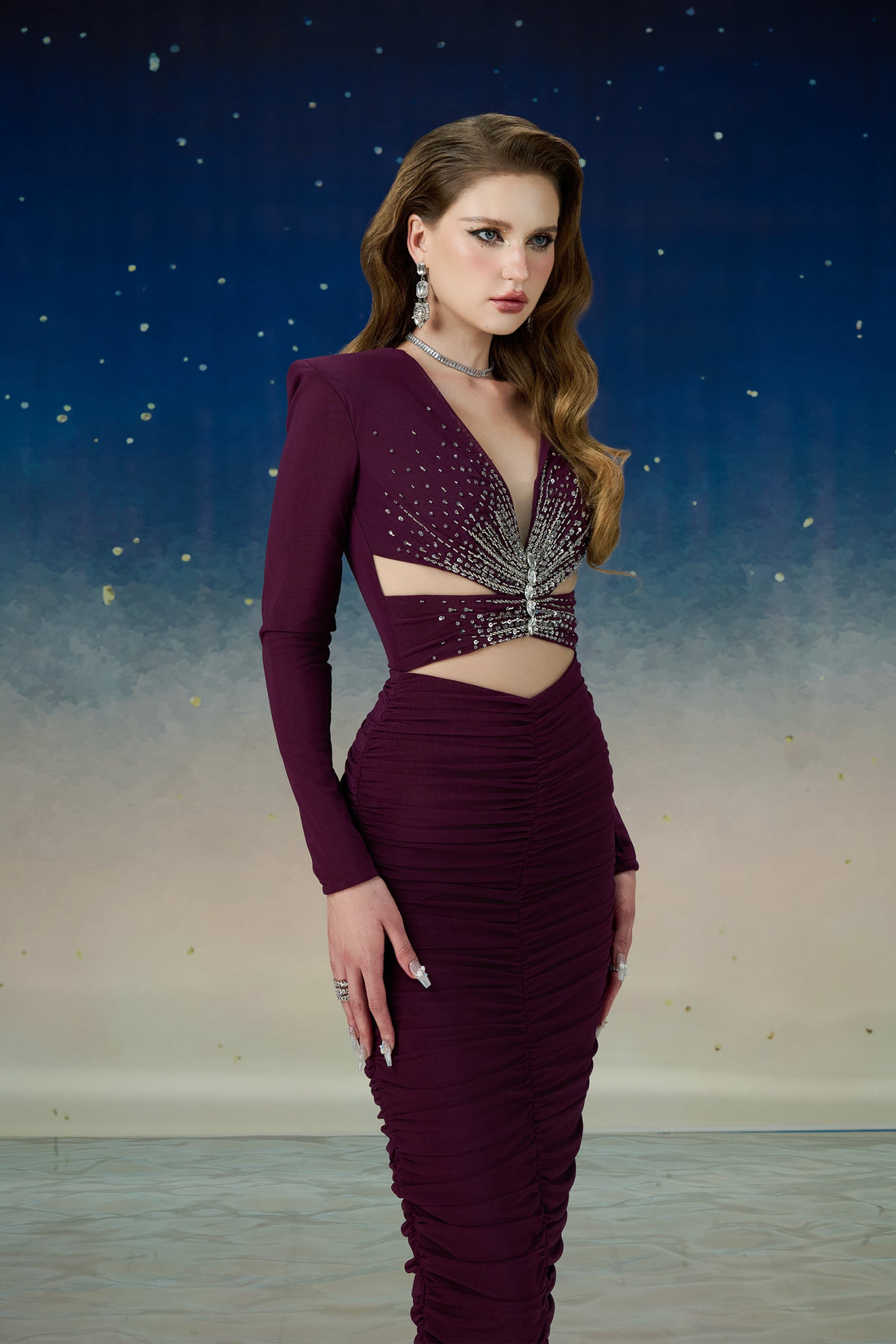 Calista AQUILA Cut-out Midi Dress