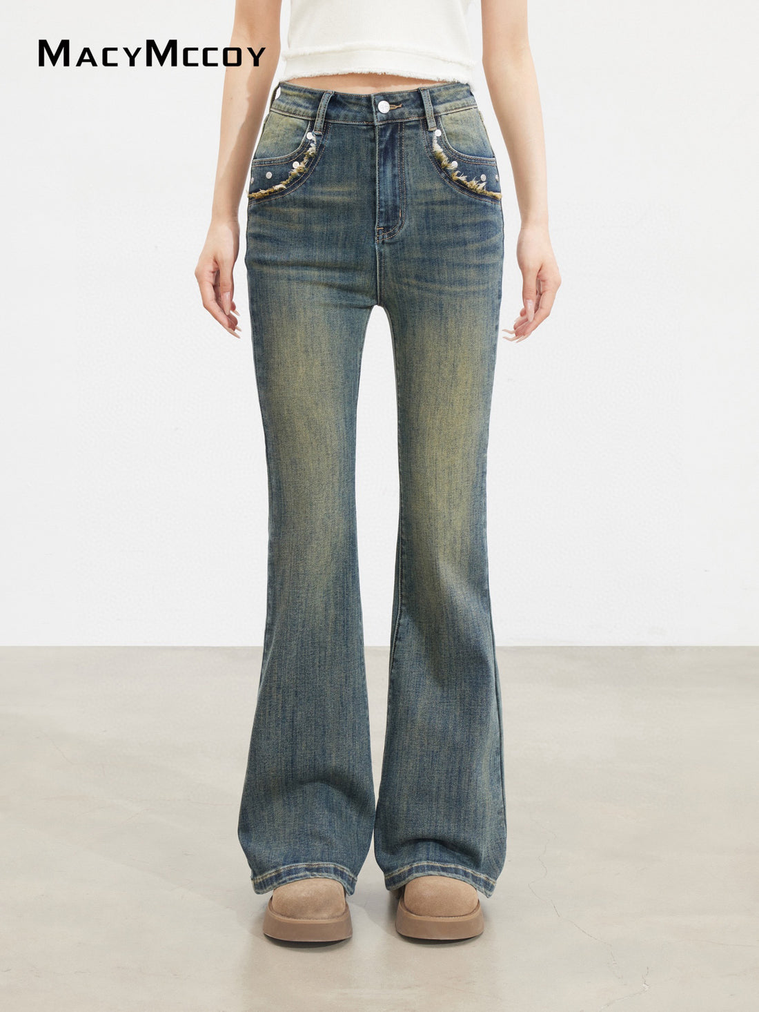 MacyMccoy MMC2025134 Retro micro flared jeans