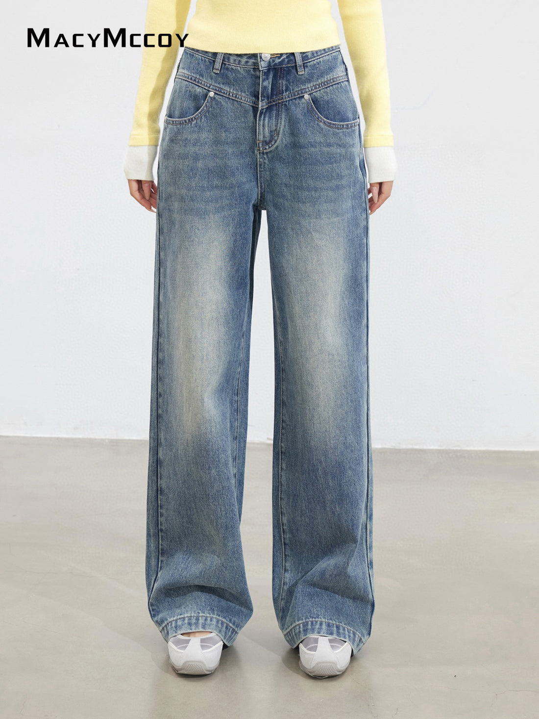 MacyMccoy MMC2025135 Washed denim loose pants