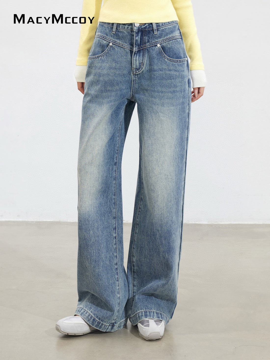 MacyMccoy MMC2025135 Washed denim loose pants