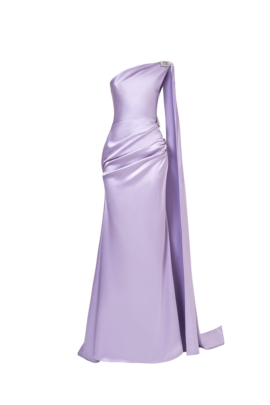Calista NIMBUS One Shoulder Satin Floor Length Dress