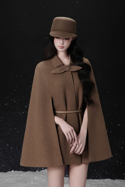 Raffiné SOLENNE BOW-COLLAR CAPELESS COAT