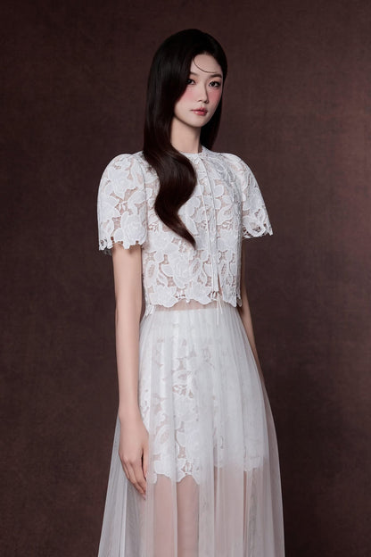 Raffiné YVETTA FLORAL LACE TOP &amp; SHORT &amp; MIDI DRESS