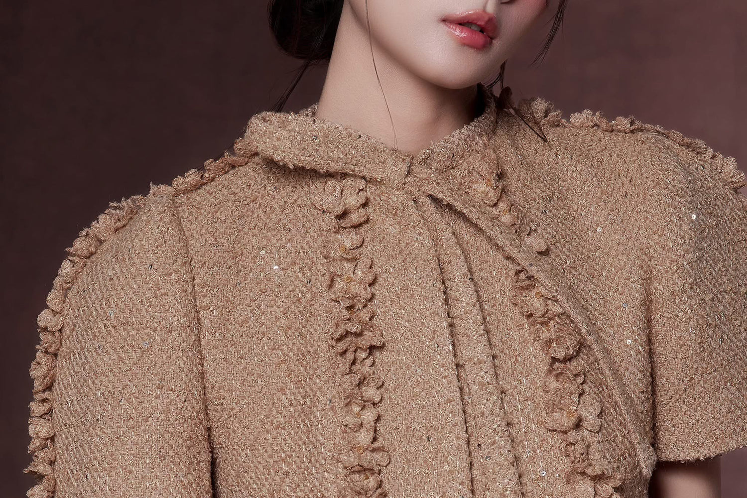 Raffiné CANNES FLORAL APPLIQUE TWEED TOP &amp; SHORT &amp; MIDI DRESS