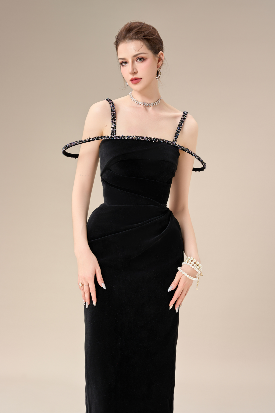 Calista MYSTIC Velvet Ankle Length Dress (2color)