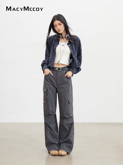 MacyMccoy MMC2025137 Diamond pattern plaid shirt