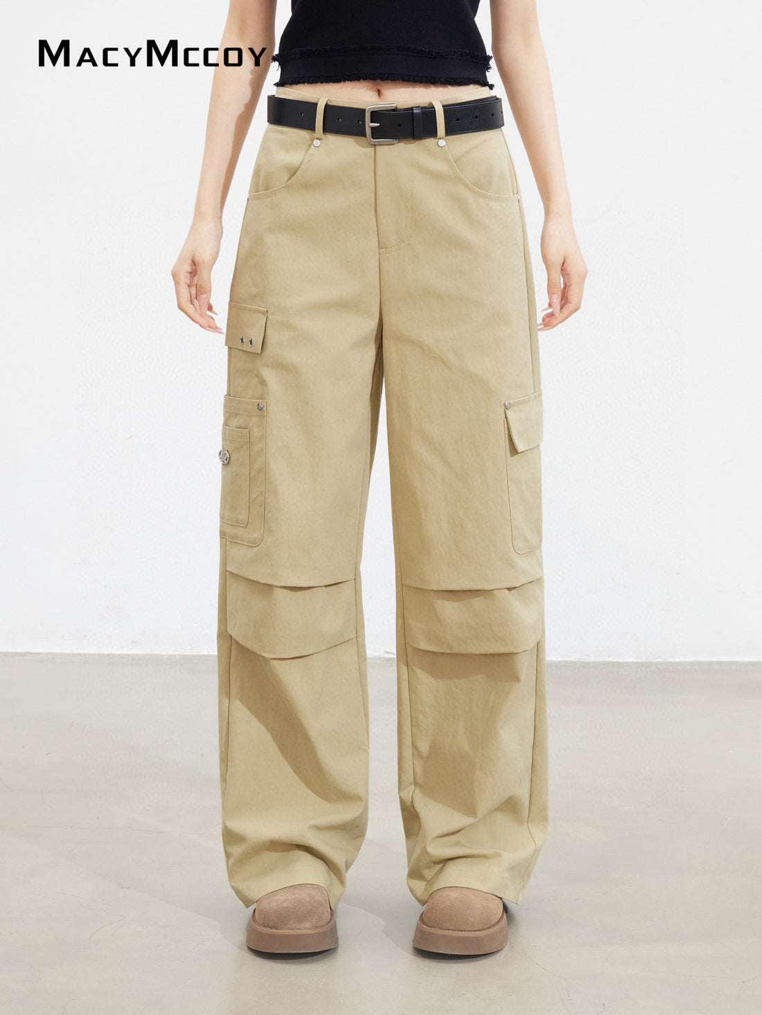 MacyMccoy MMC2025141 Wrinkled workwear loose pants