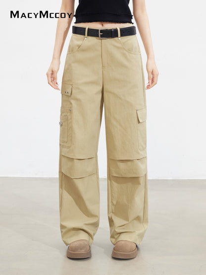 MacyMccoy MMC2025141 Wrinkled workwear loose pants