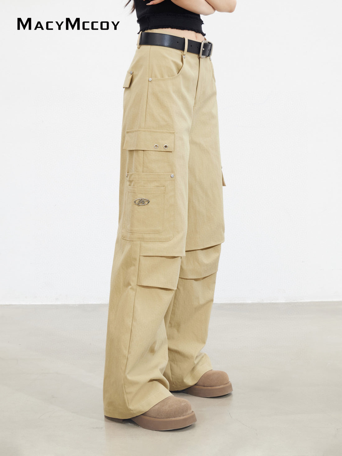 MacyMccoy MMC2025141 Wrinkled workwear loose pants