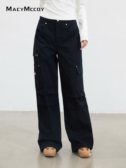 MacyMccoy MMC2025141 Wrinkled workwear loose pants