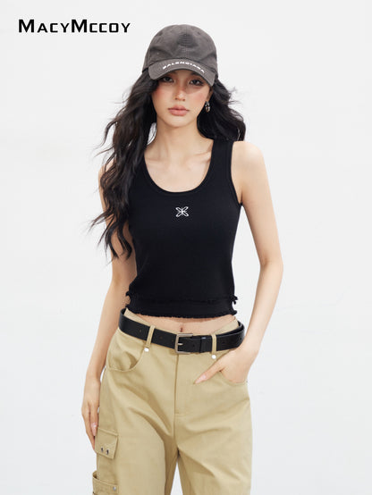 MacyMccoy MMC2025140 Logo embroidered knitted tank top