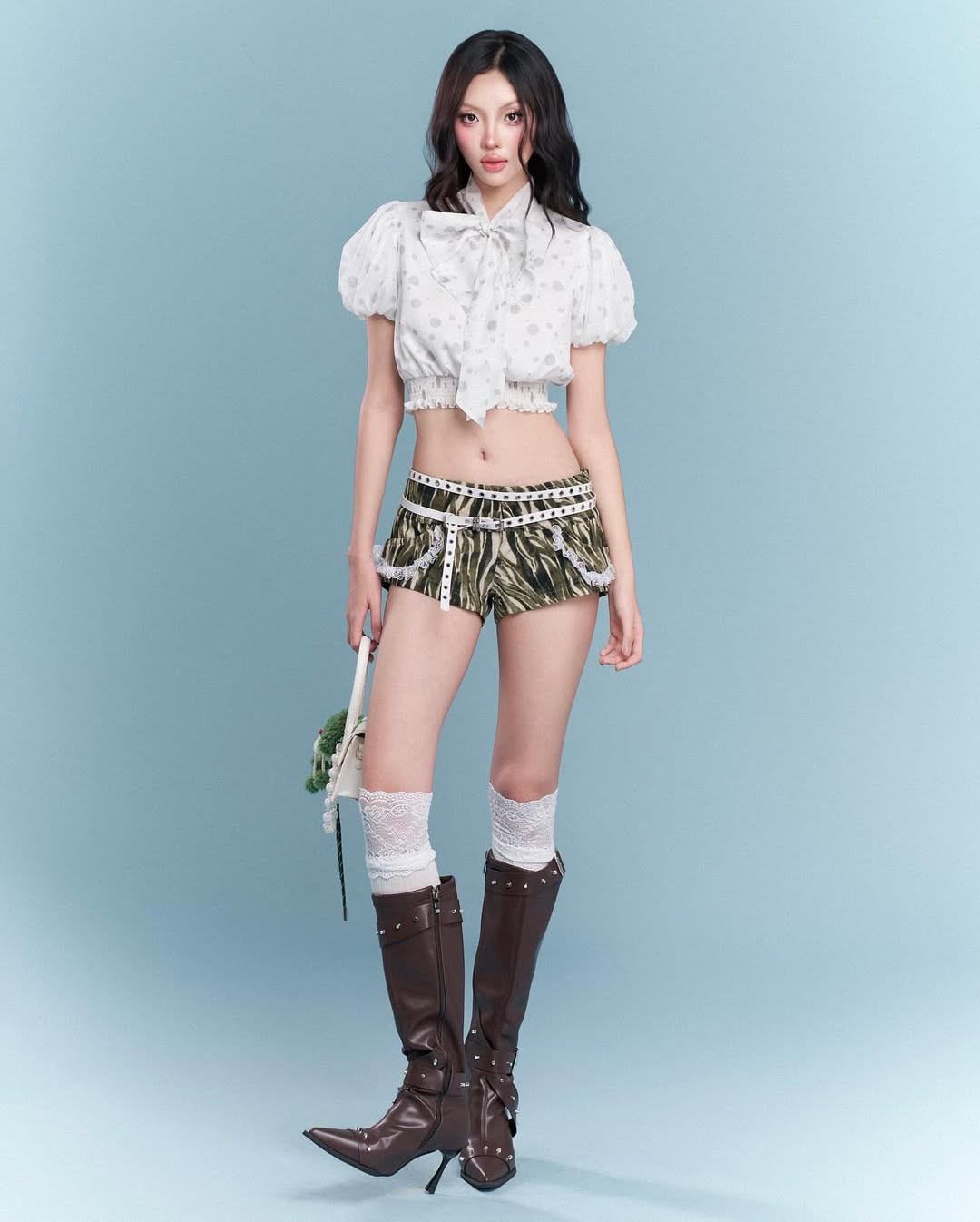 Chan.closet Short Jean &amp; Mini Bi Top &amp; Belt