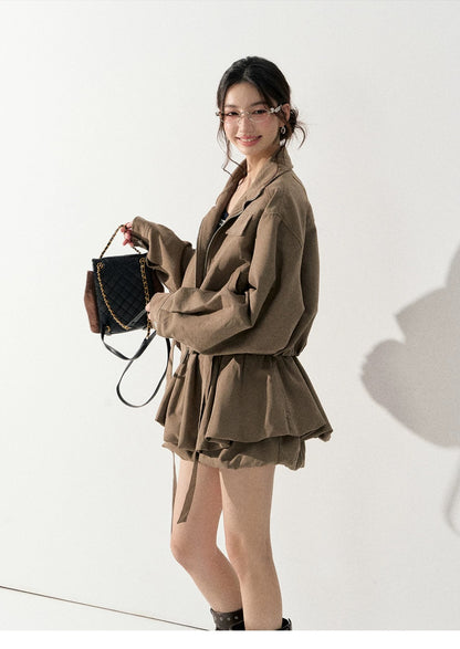 Lafreedom LAF351005 Lazy style stand up collar windbreaker jacket