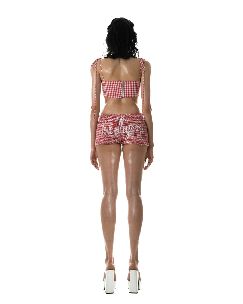 Huelleyrose SALE BIANCA SHIRRED SHORTS