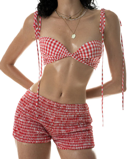 Huelleyrose SALE BIANCA SHIRRED SHORTS