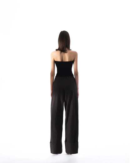 Huelleyrose SALE FOLD HIGH WAIST PANTS