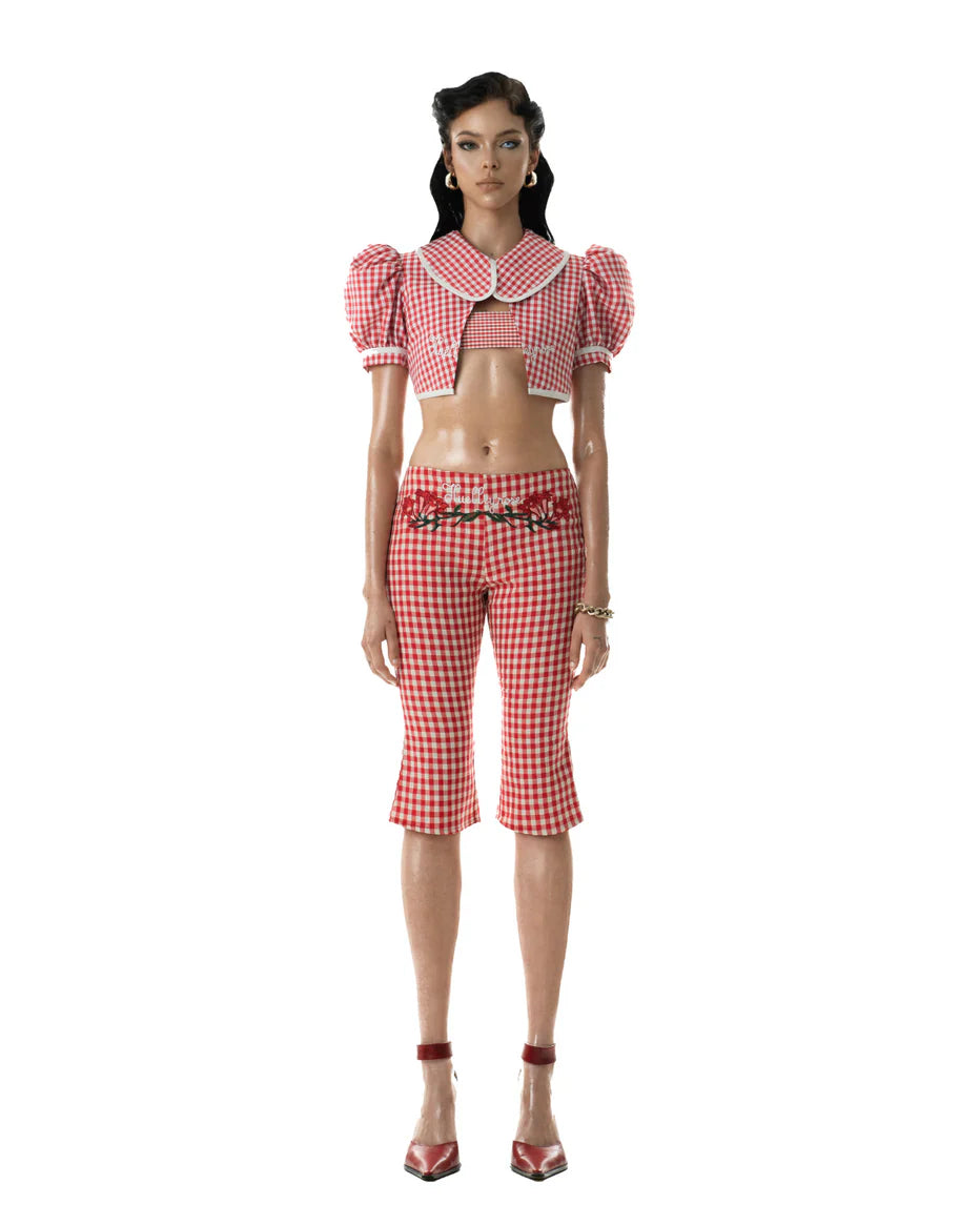 Huelleyrose SALE RHODA GINGHAM CARPI PANTS