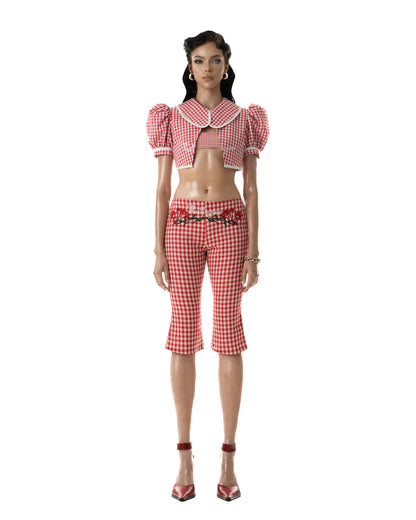 Huelleyrose SALE RHODA GINGHAM CARPI PANTS