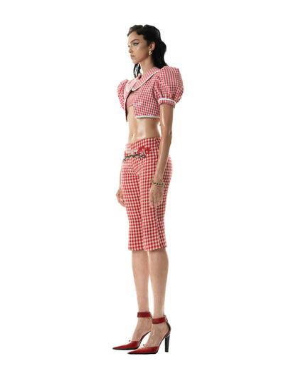 Huelleyrose SALE RHODA GINGHAM CARPI PANTS
