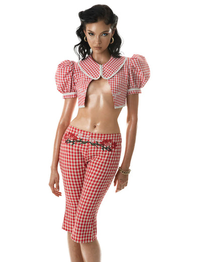 Huelleyrose SALE RHODA GINGHAM CARPI PANTS