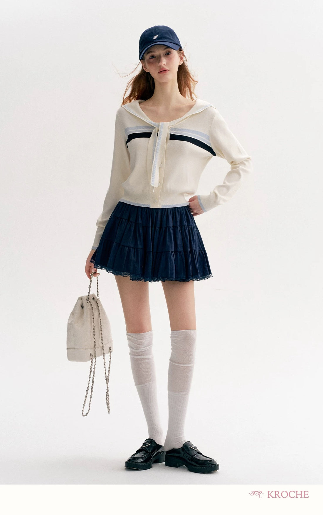 Kroche French style lace patchwork tiered skirt