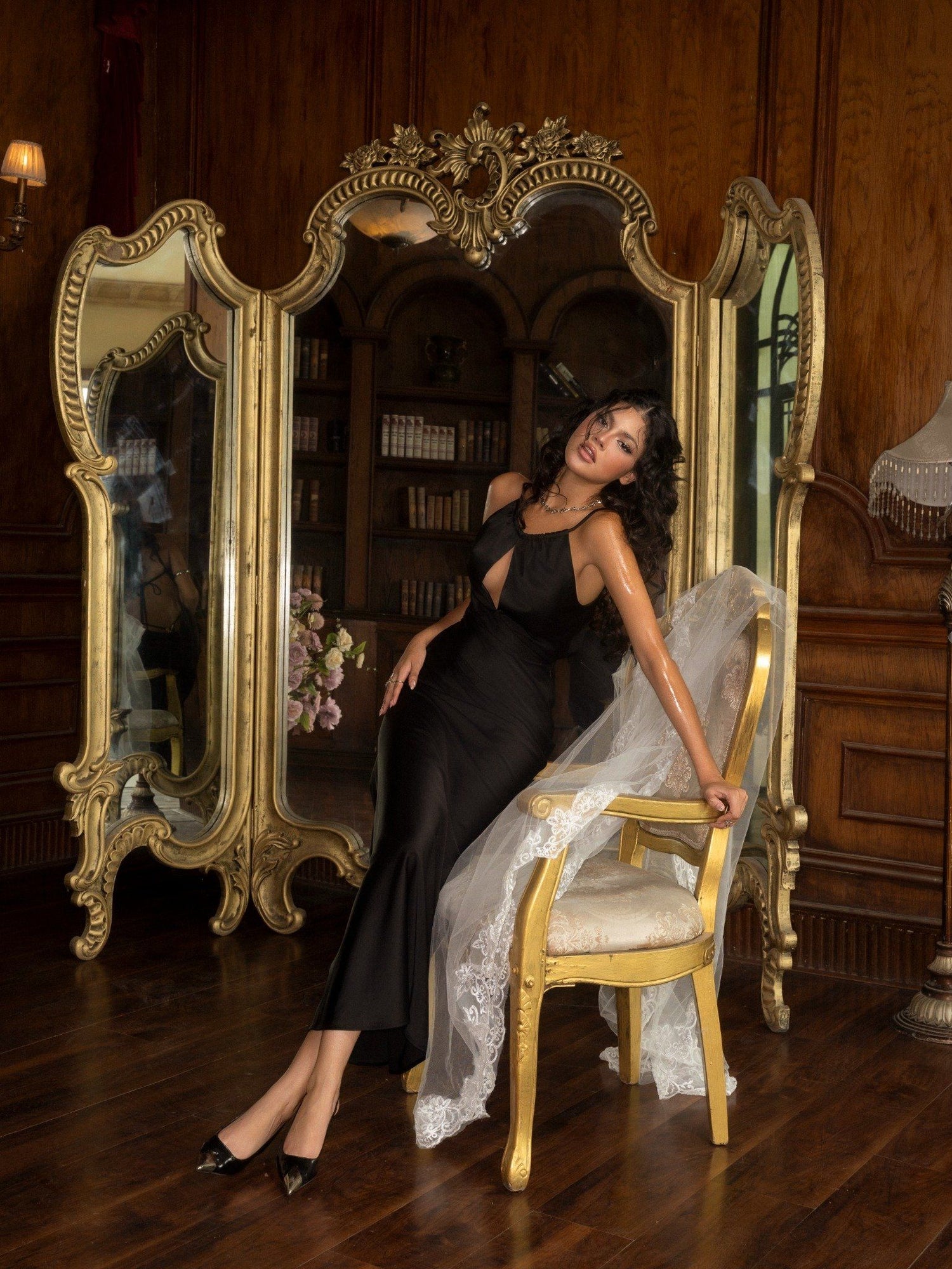 IAMCOCO BLACK CHAMPAGNE DRESS