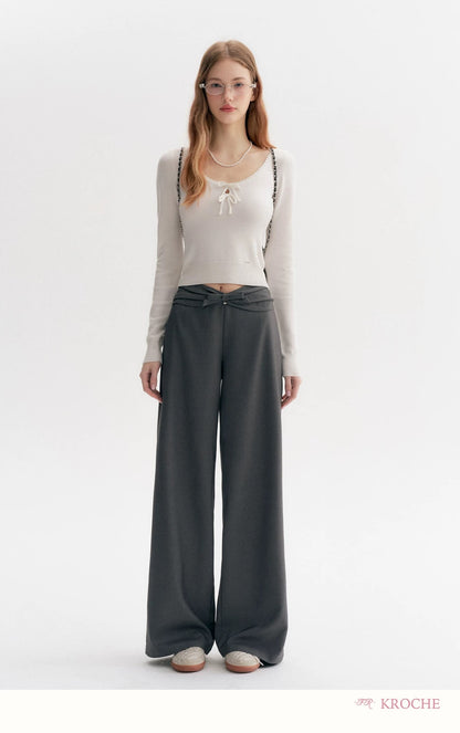 Kroche 3D bow loose casual pants
