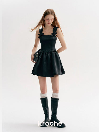 Kroche 3D bow satin dress