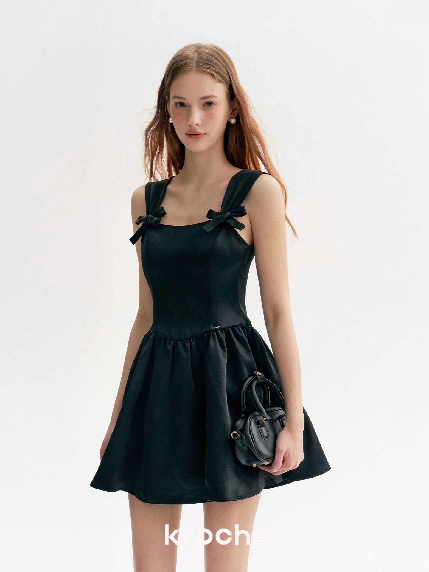Kroche 3D bow satin dress