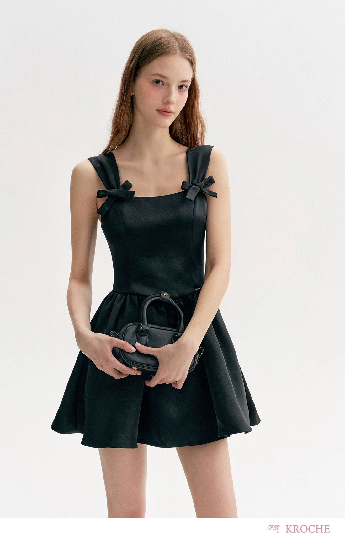 Kroche 3D bow satin dress