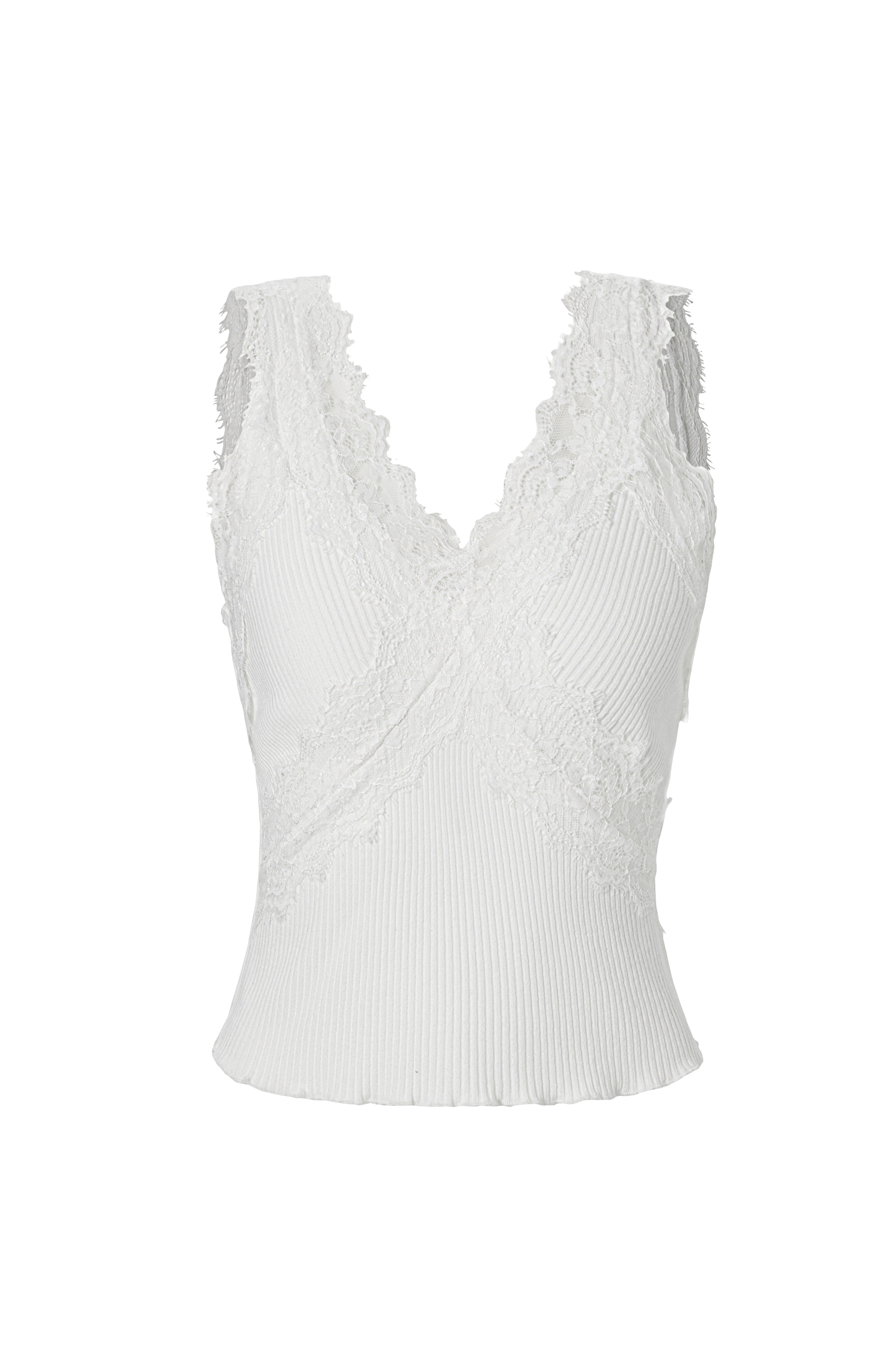 NOMEANSNO White Lace Vest