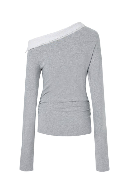 NOMEANSNO One-shoulder Grey Top