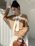 Rumia LOUISA WOOL JUMPER (CAMEL AND IVORY)