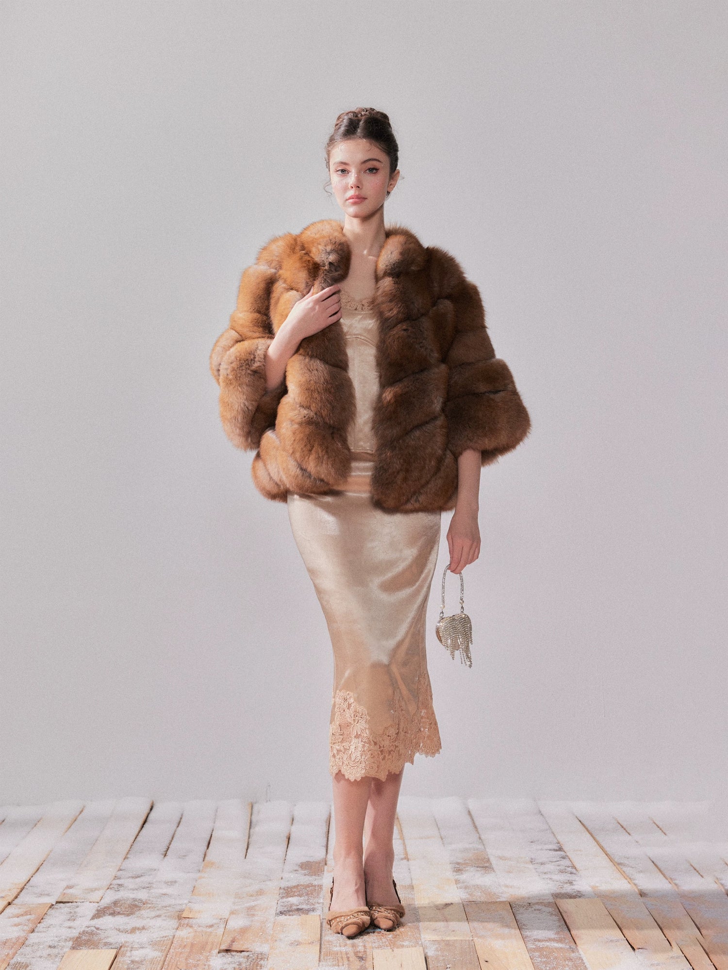 YZZI HE Fox fur short coat