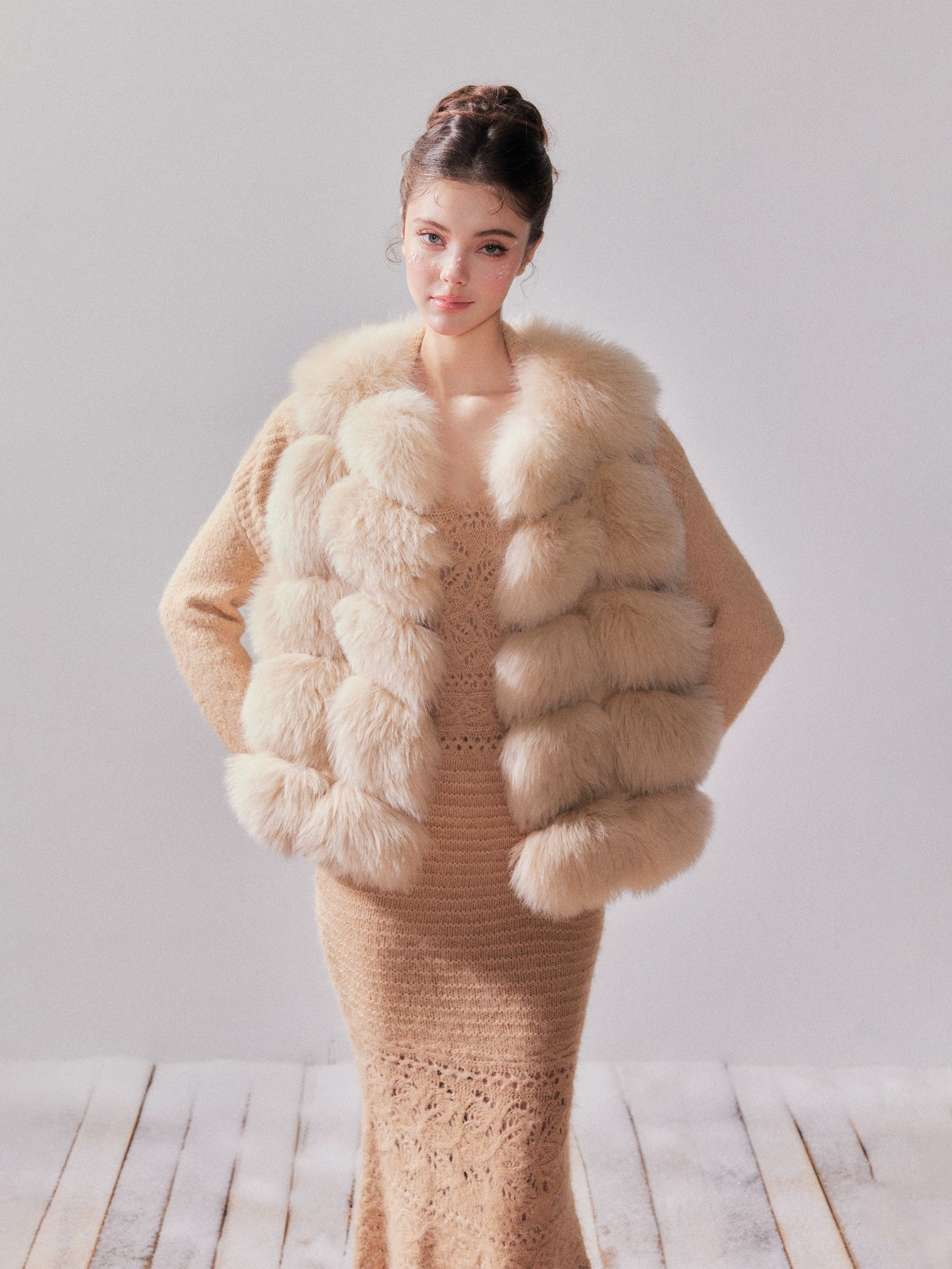 YZZI HE Fox fur coat vest