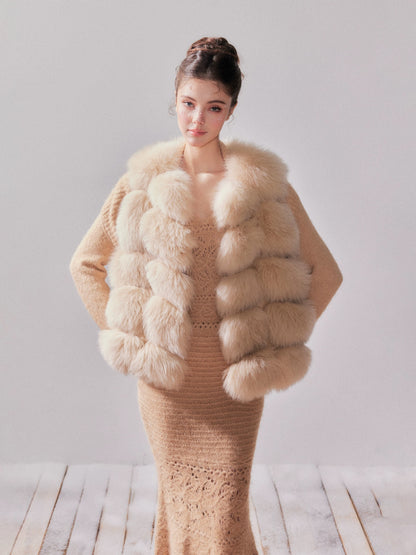 YZZI HE Fox fur coat vest