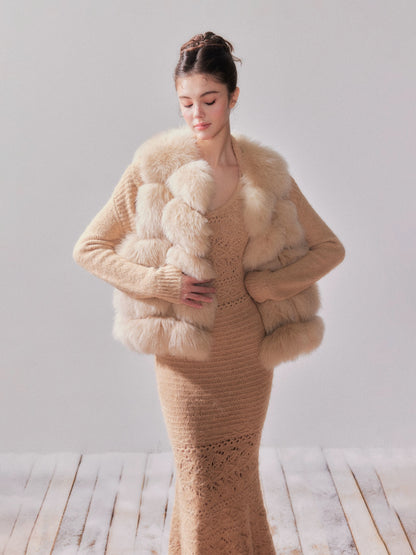 YZZI HE Fox fur coat vest