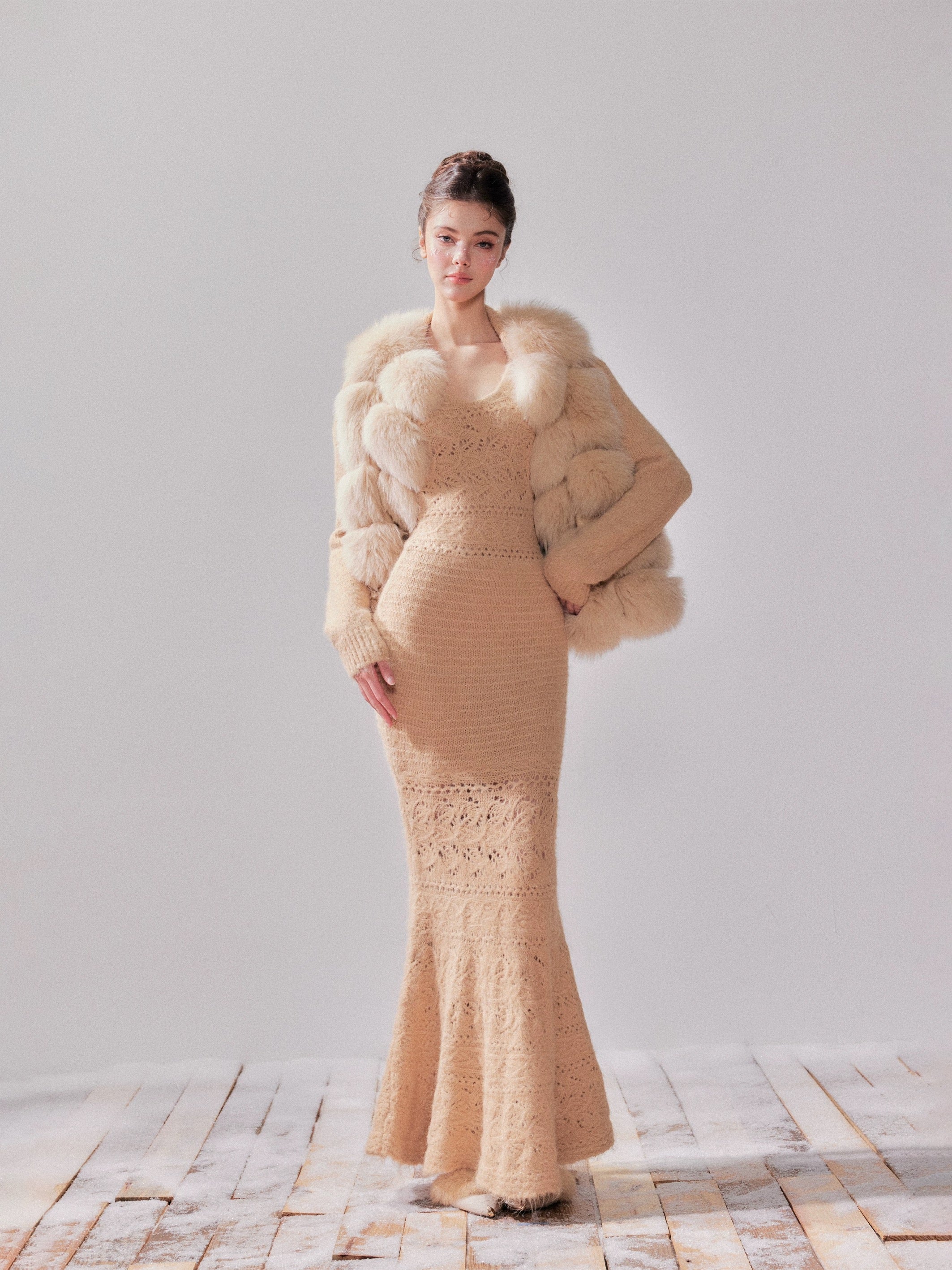 YZZI HE Fox fur coat vest