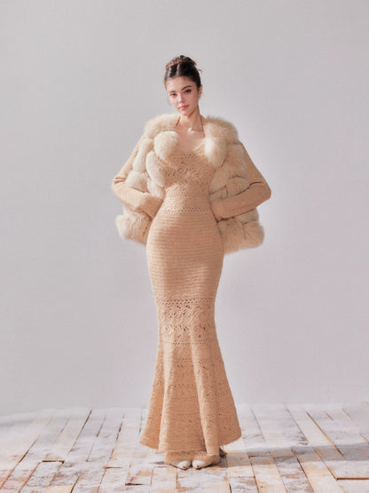 YZZI HE Fox fur coat vest