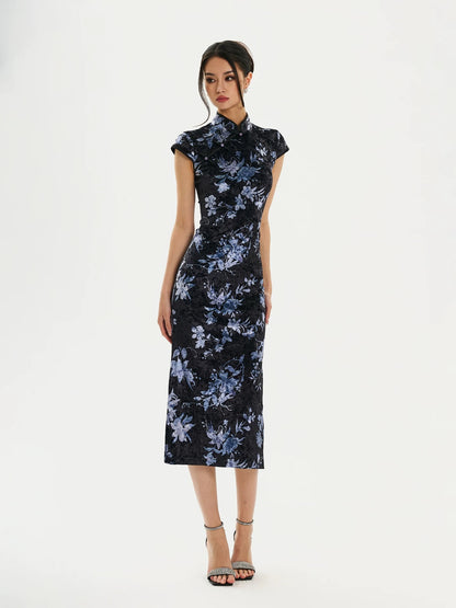 FIND YA WINGS Light velvet classic Neo-Chinese style dress