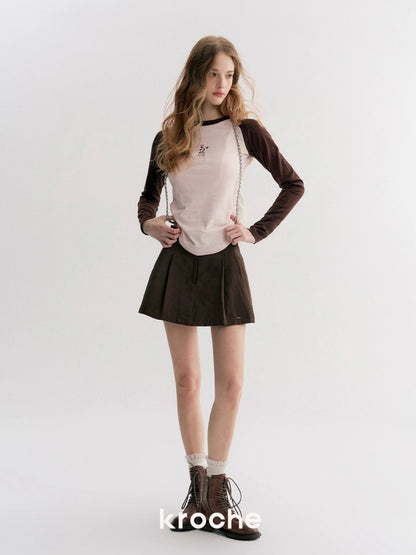 Kroche Color blocking long sleeved slim fit T-shirt