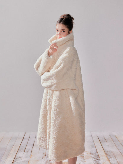 YZZI HE Silhouette lamb wool coat