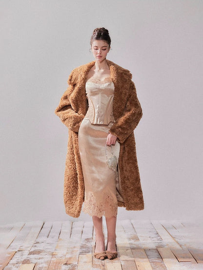 YZZI HE Silhouette lamb wool coat