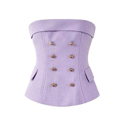 FIND YA WINGS Purple minimalist strapless waist cinching set